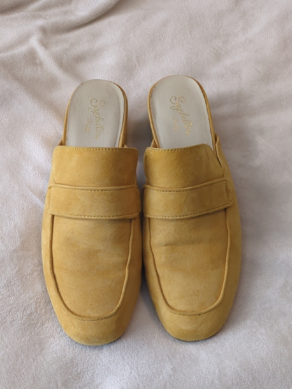 Seychelles Mustard Yellow Suede Slip-On Loafers